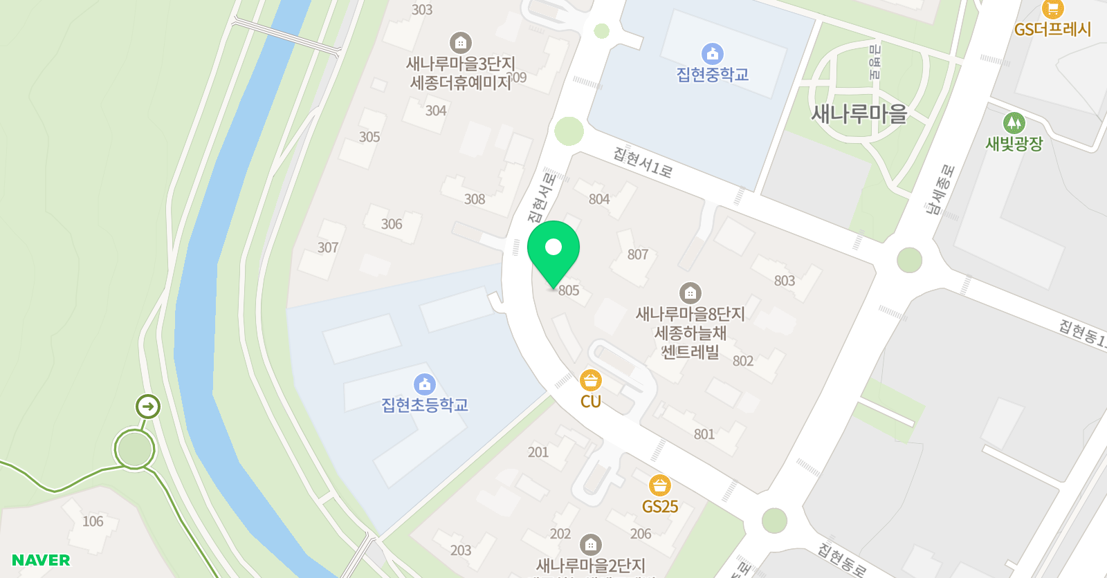 삼성영어셀레나 새나루8단지 학습관 위치