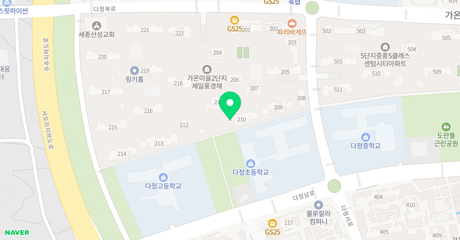 코치클래스 세종다정점 위치