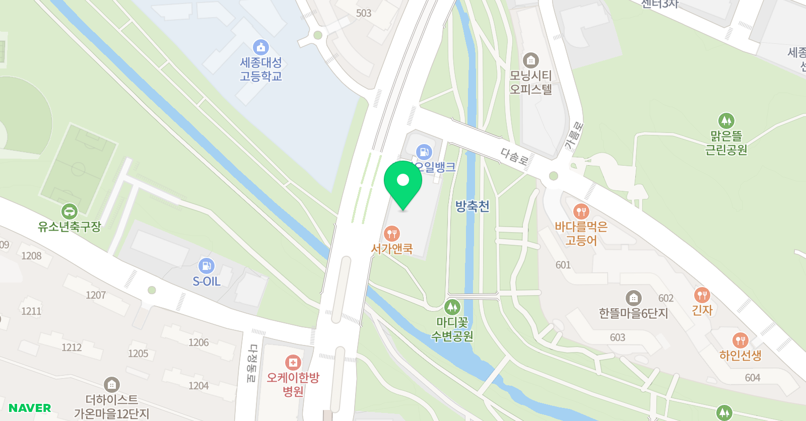 청담아이가르텐 세종나성캠퍼스 위치