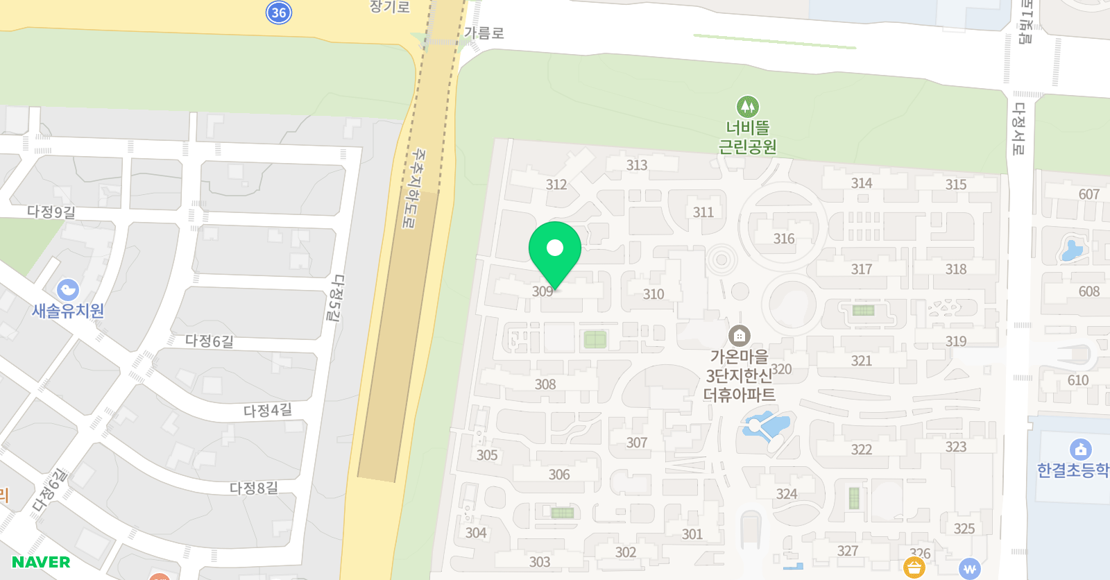 아트앤하트 세종 다정 가온마을3단지점 위치