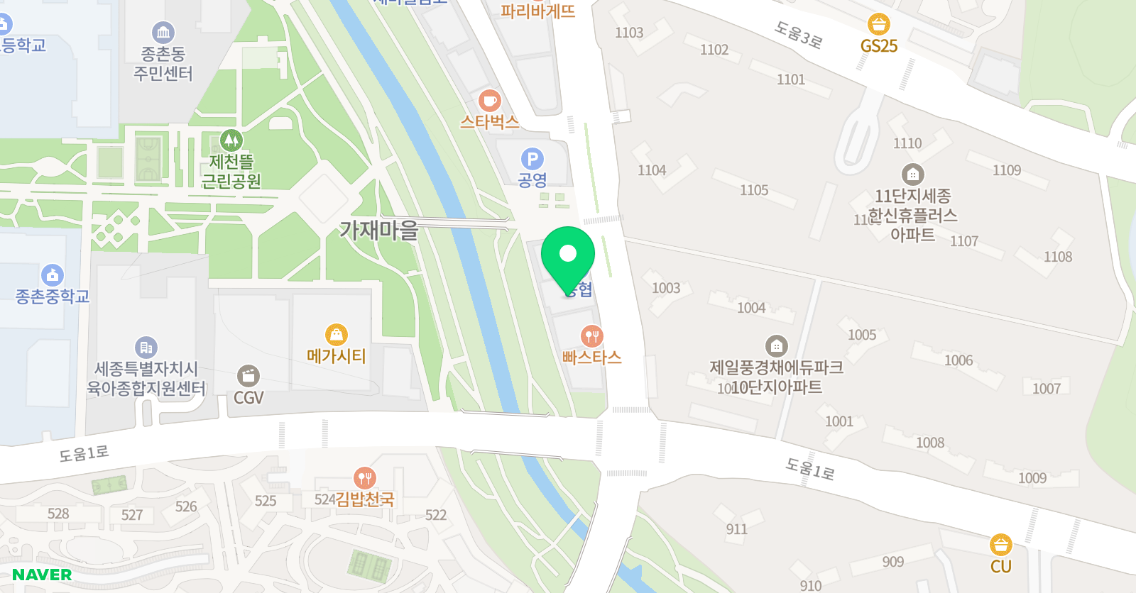 이투스 수학학원 종촌점 위치