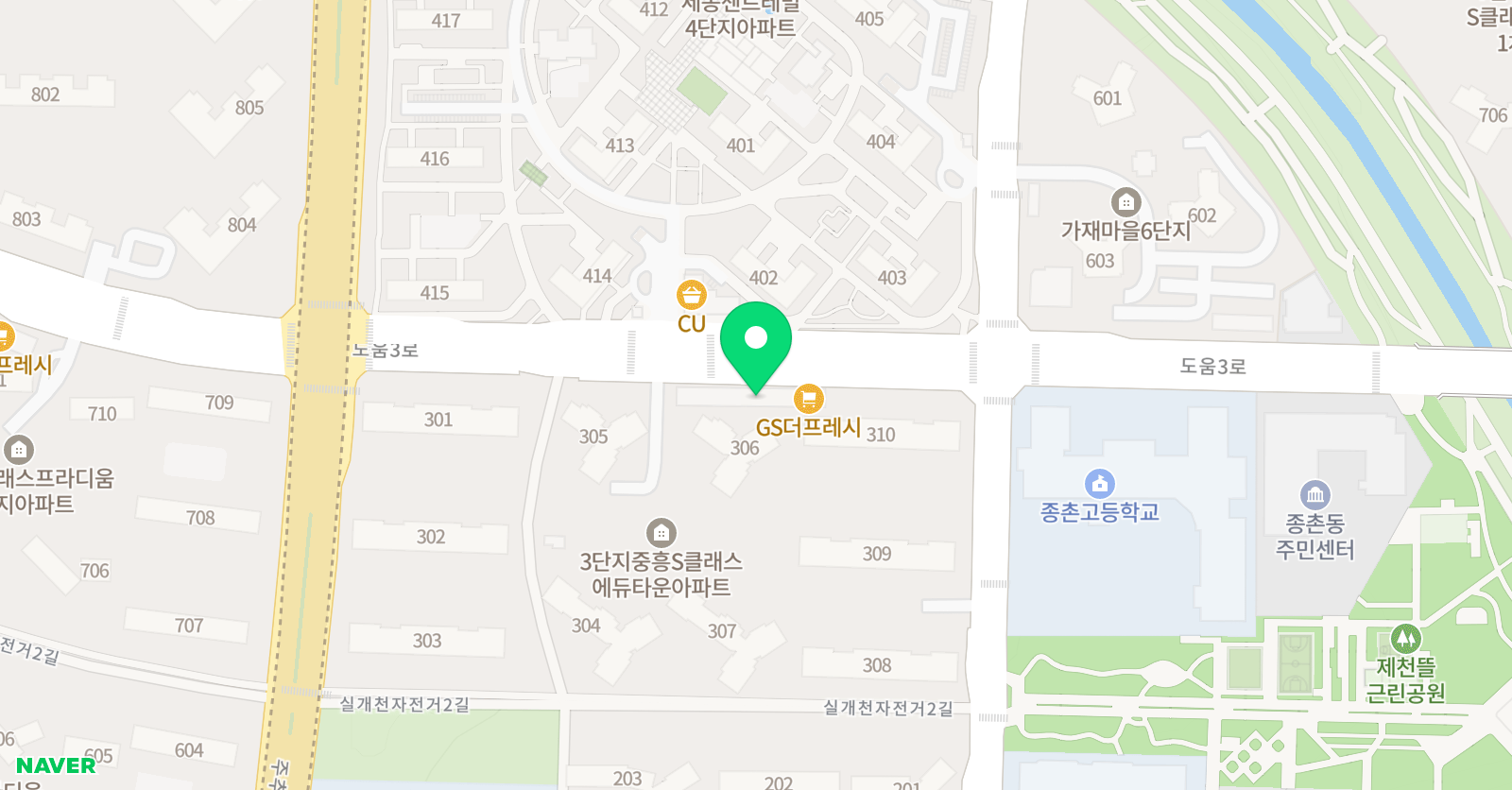 한국체대효자효녀 태권도 위치
