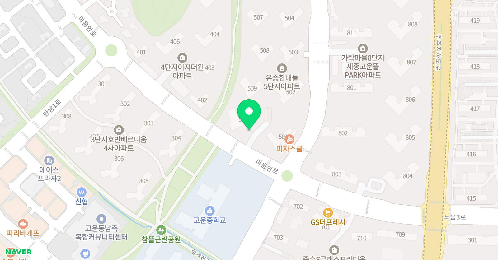 한우리 독서토론논술 홈클럽 가락5단지점 위치