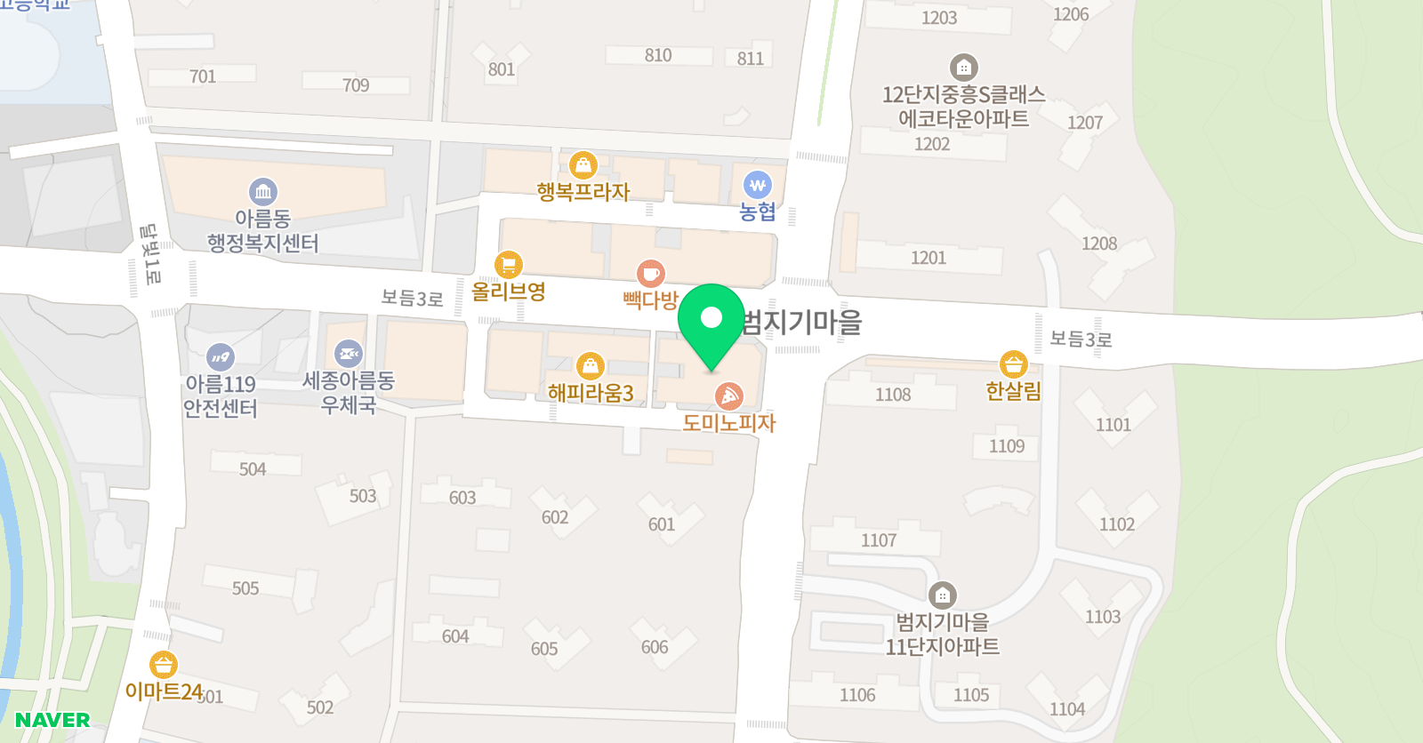 하이파이브 미술학원 세종점 위치