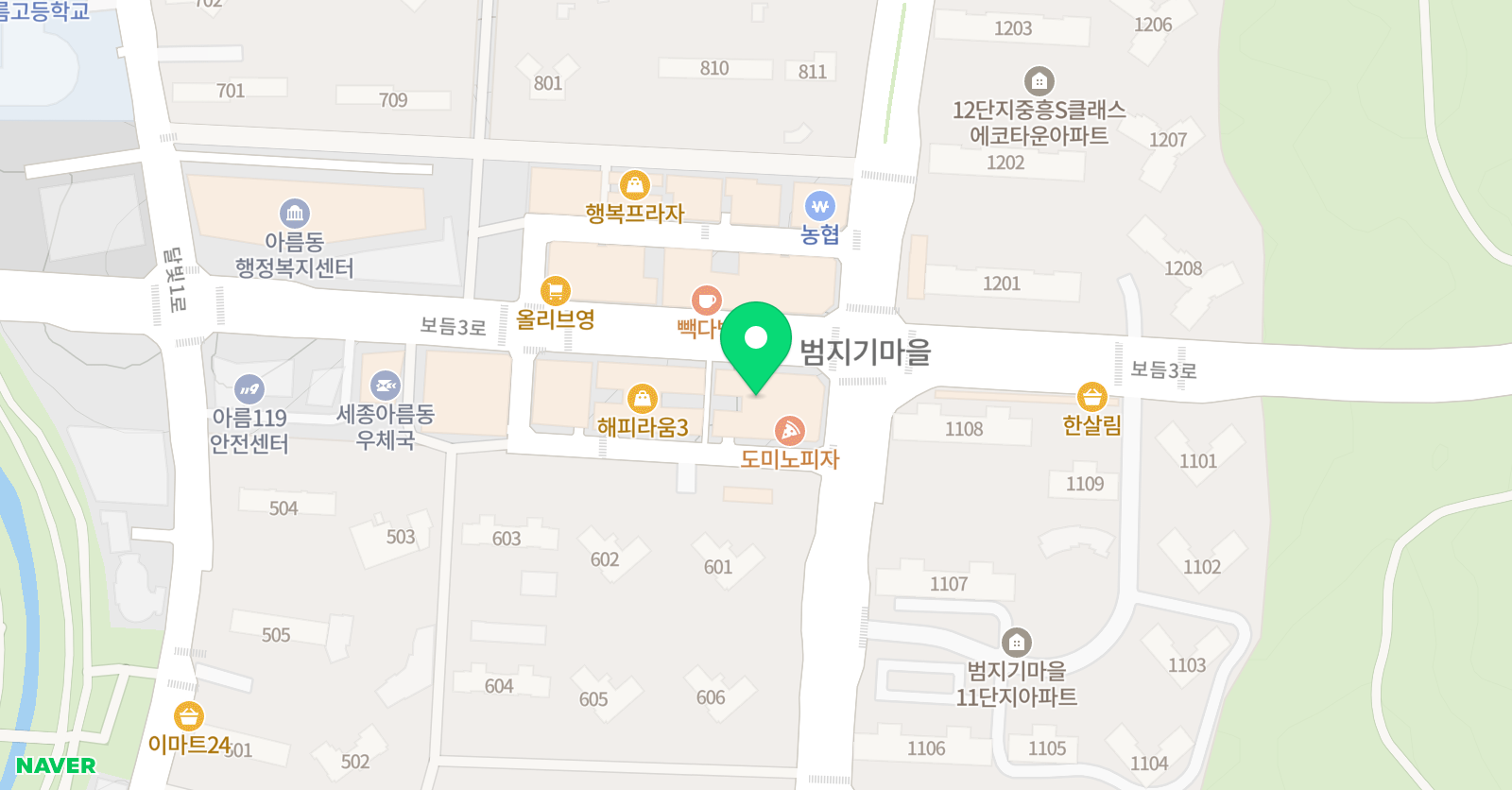 청담 어학원 세종브랜치 위치