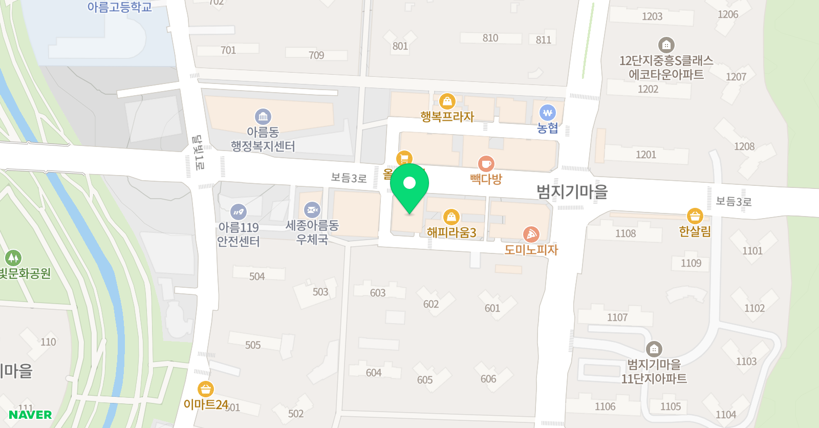 깊은생각 세종아름본원 위치