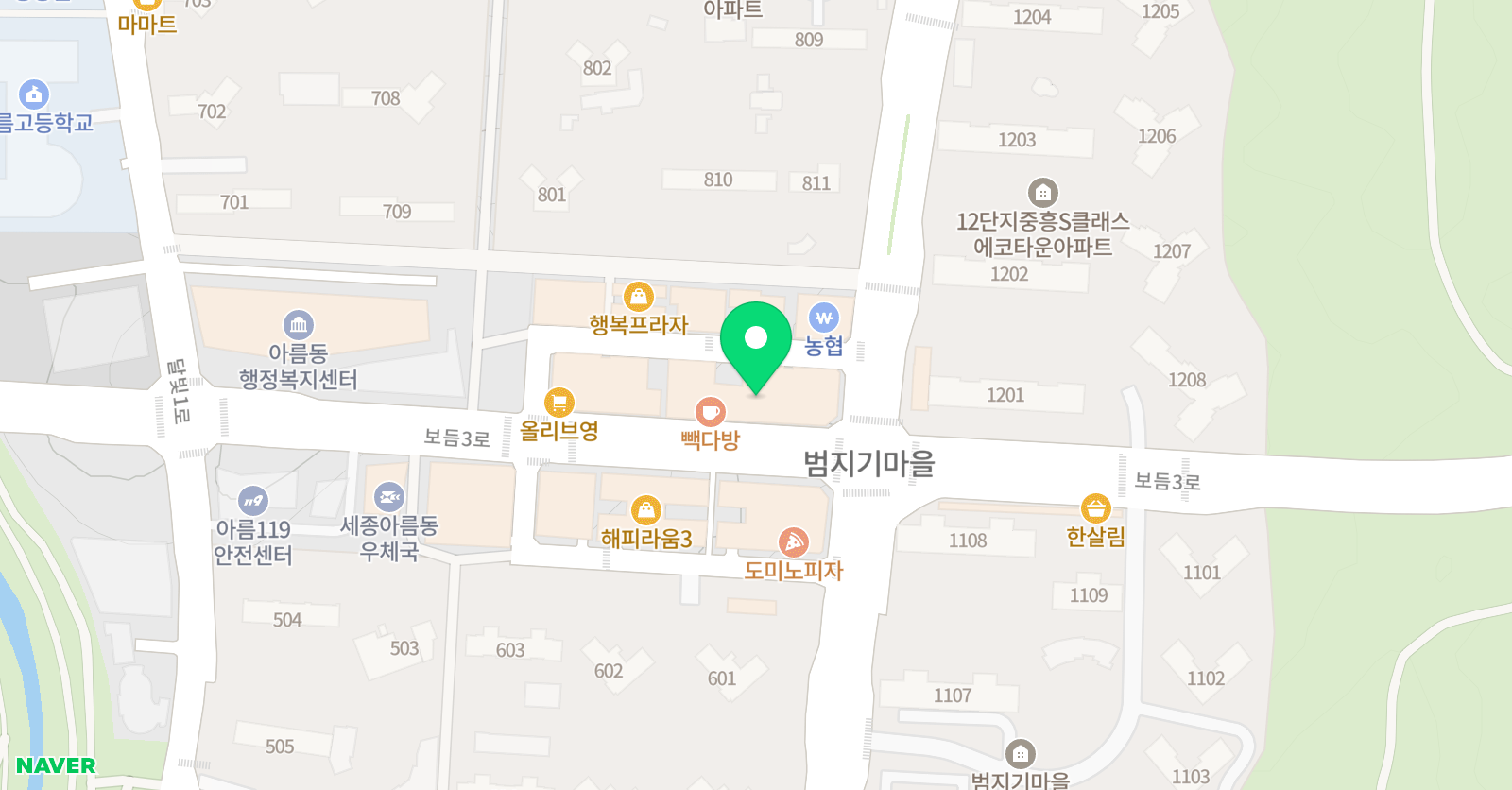 세종이든 음악학원 위치