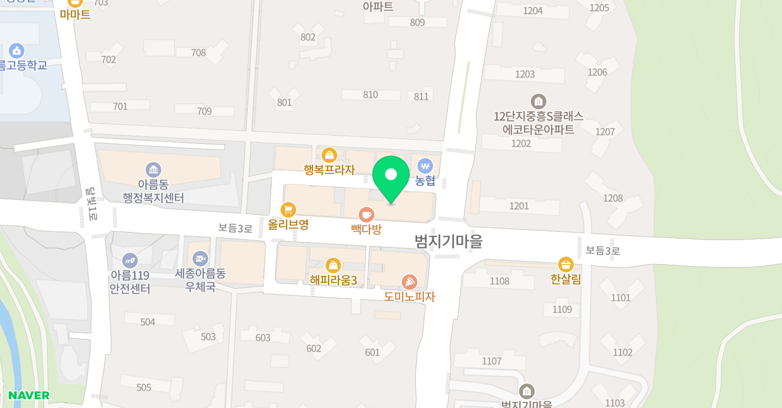 재능교육 세종아름 학습센터 위치