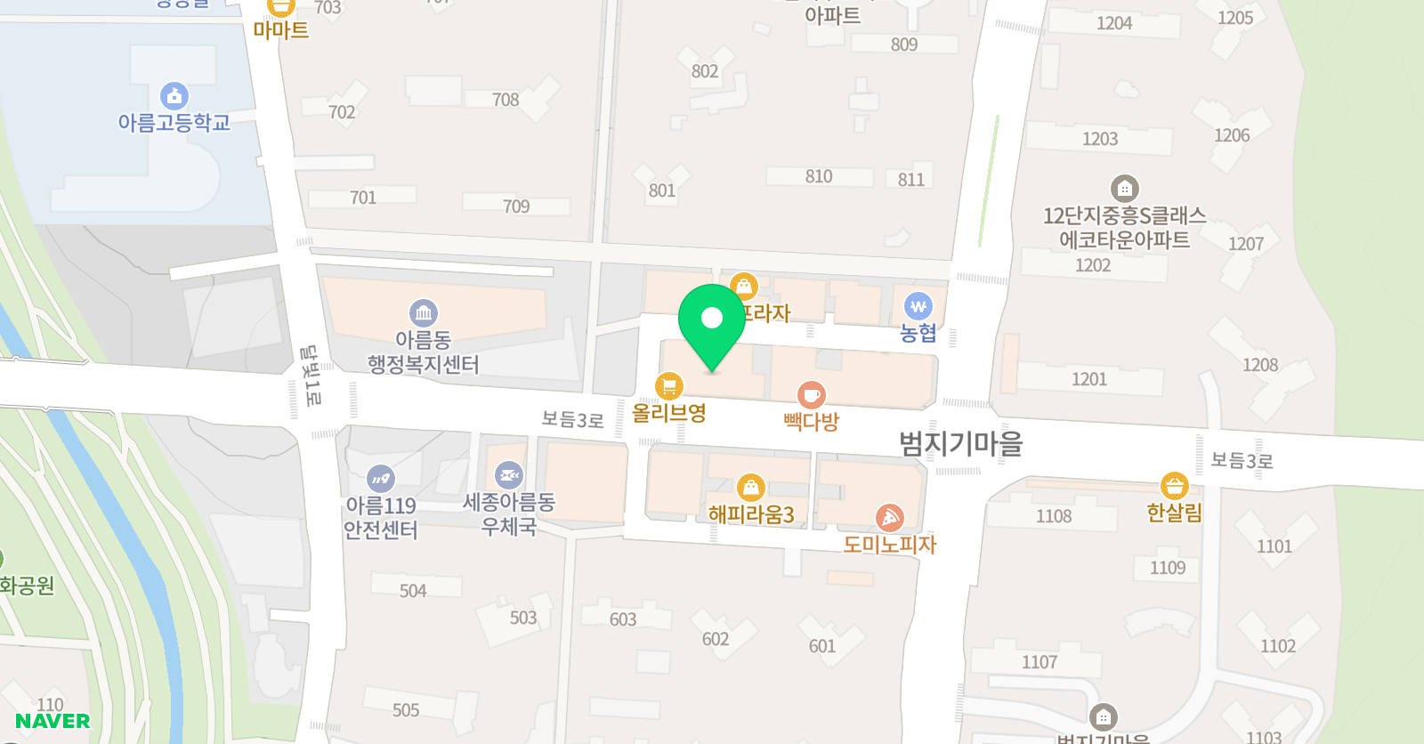 책통클럽 세종아름센터 위치