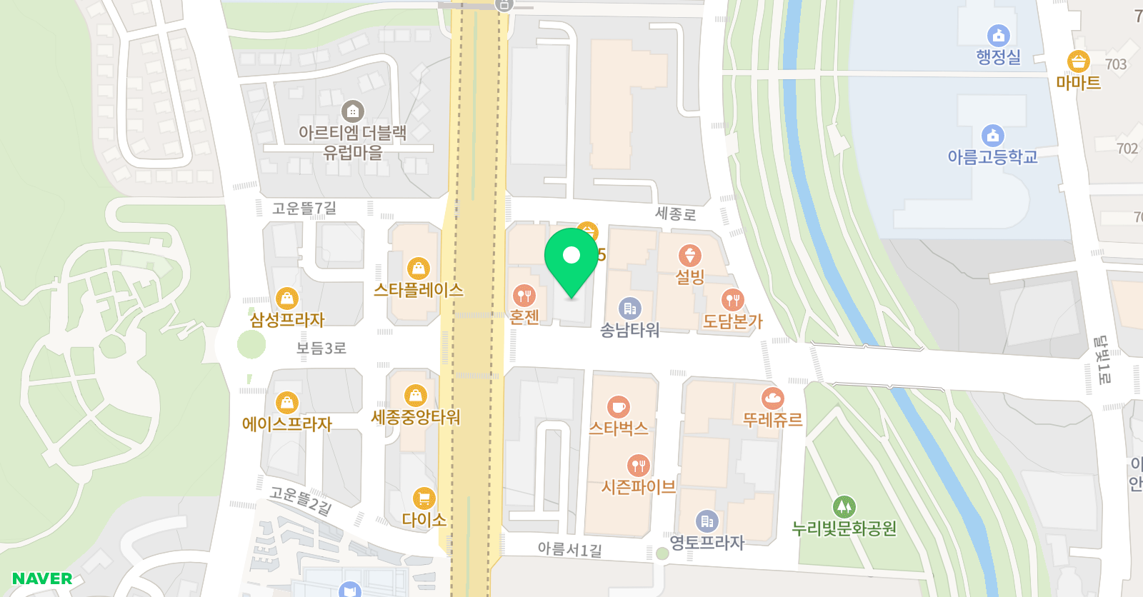 엠엘씨 학원 세종점 위치