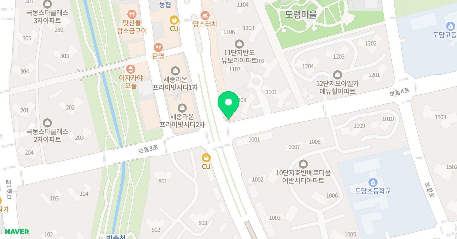 세종의아침 태권도 위치