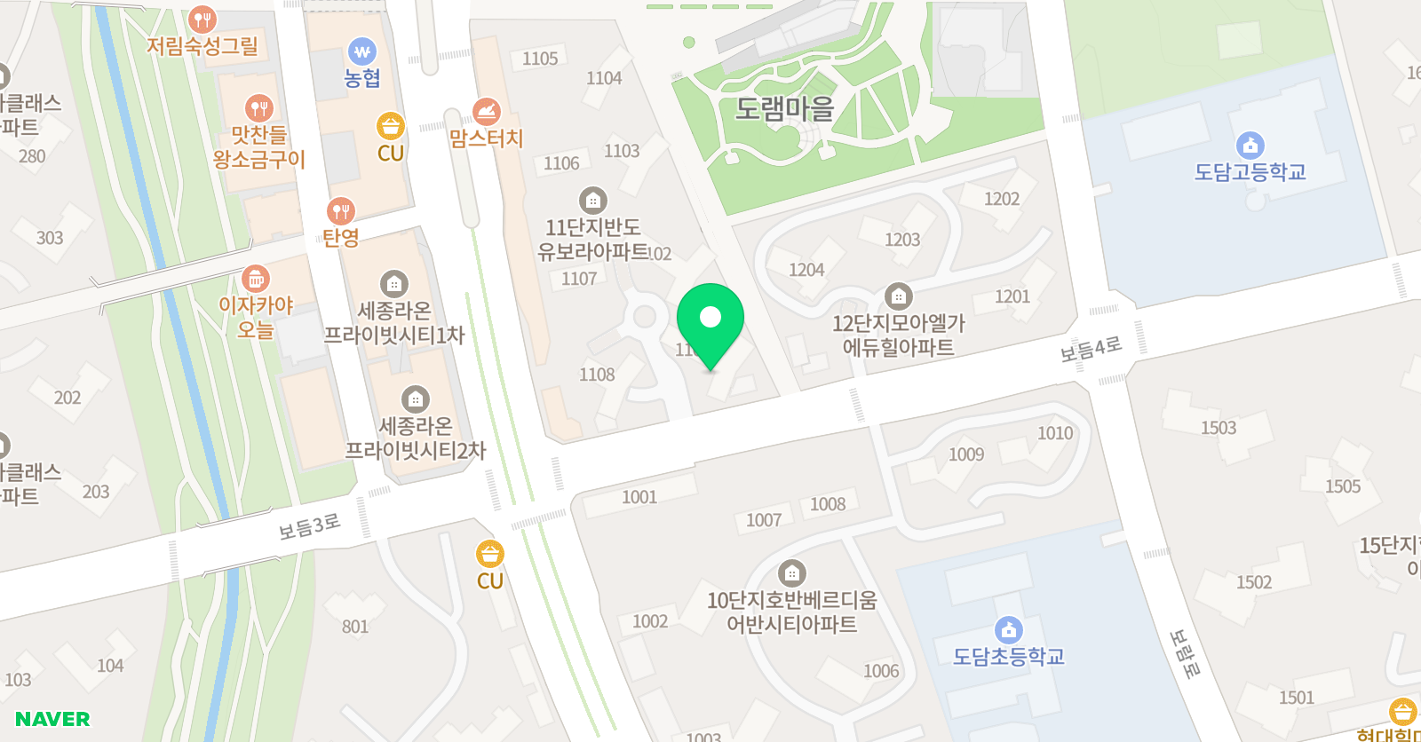 GnB 어학원 도담캠퍼스 위치