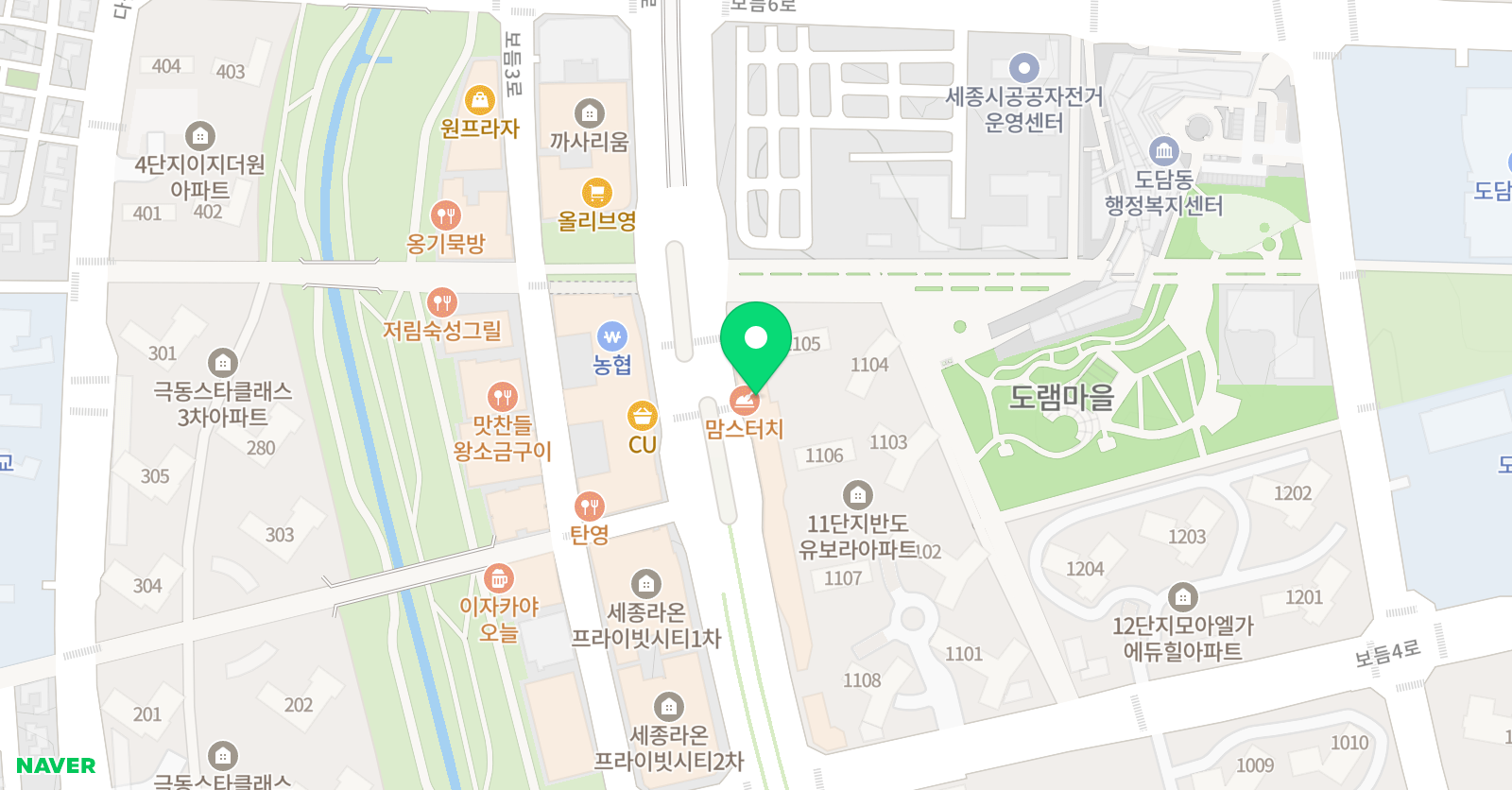빨간펜 수학의달인 세종도담점 위치