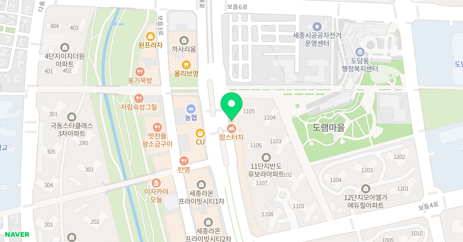 유니팝 미술학원 세종도담센터 위치