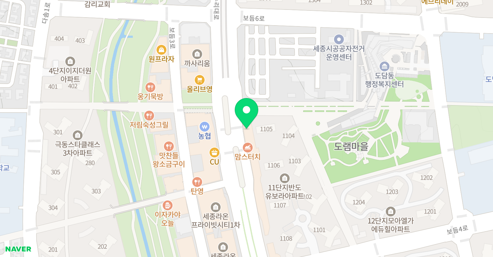 와이즈리더 세종도담점 위치