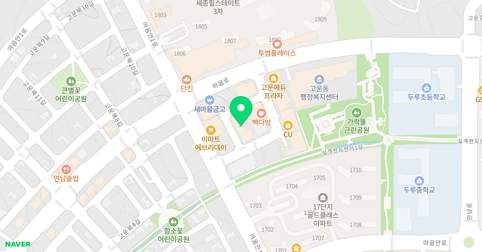 K타이거즈 태권도 위치