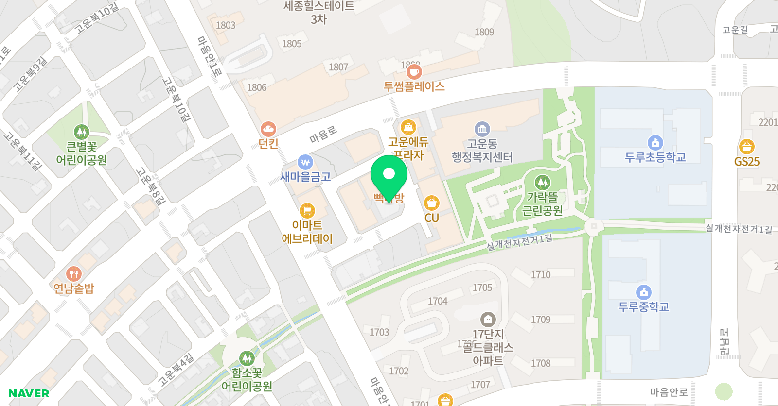 ICE고려대학교 창의융합교육프로그램 세종고운캠퍼스 위치