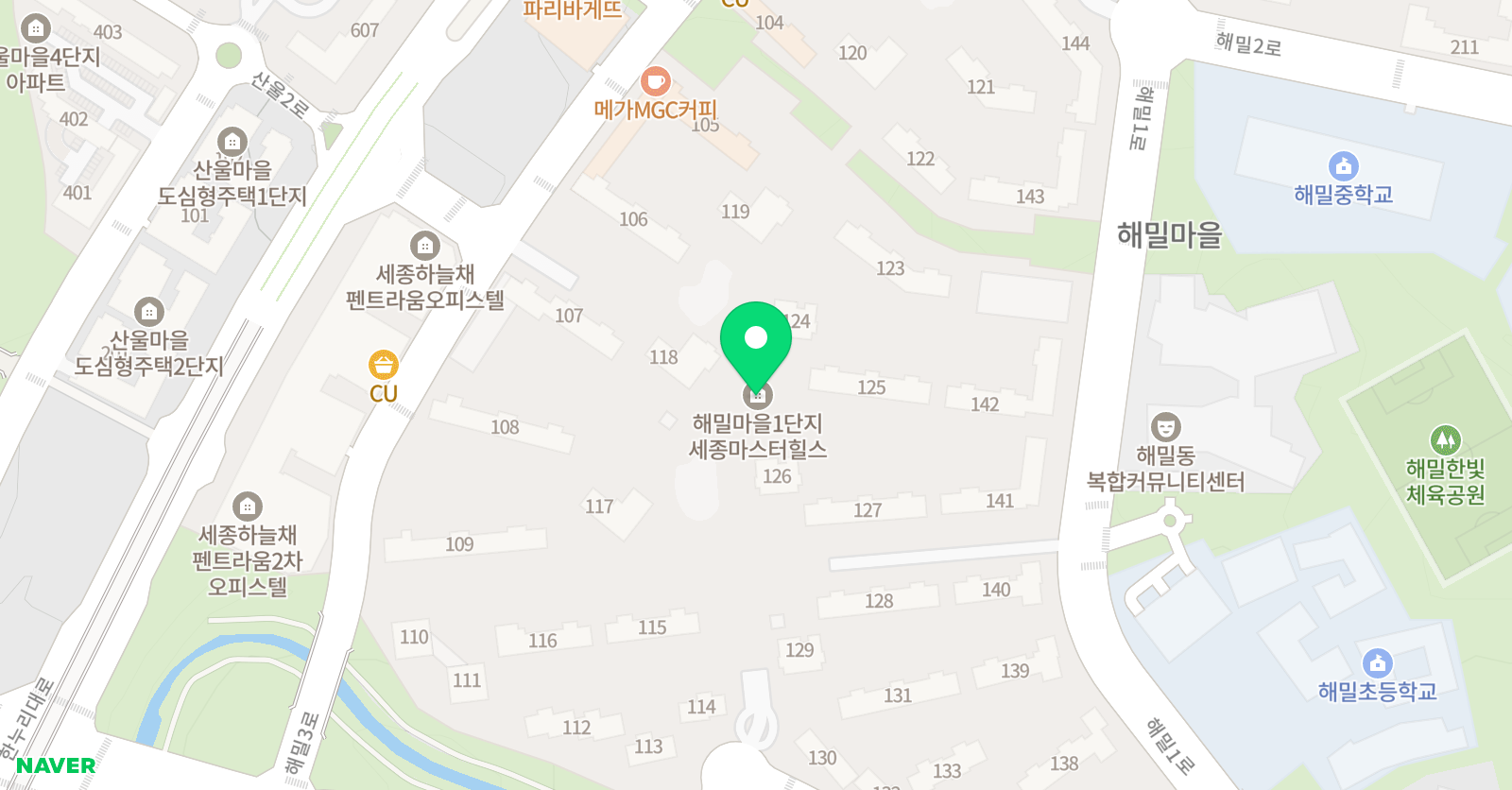 아소비 세종해밀1단지점 위치