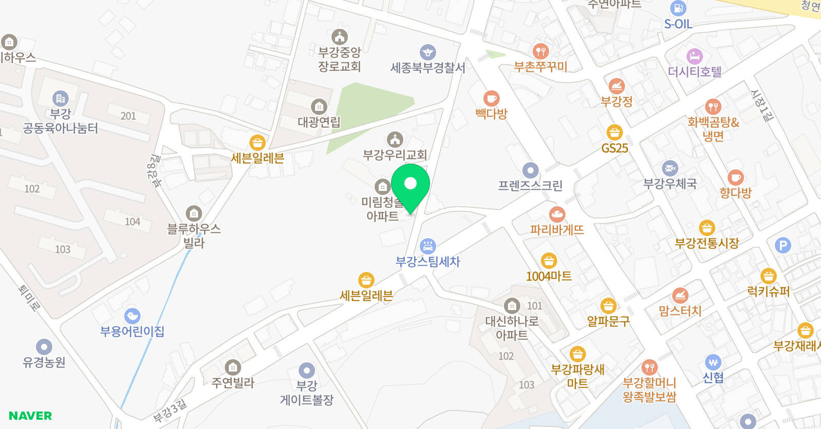 GNB 영어전문학원 부강국제캠퍼스 위치