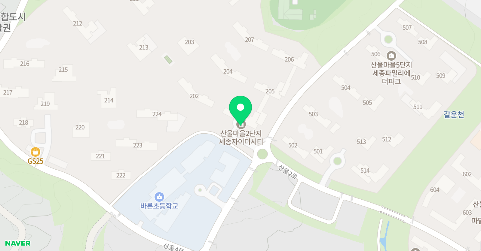 수학의달인 수학학원 산울점 위치