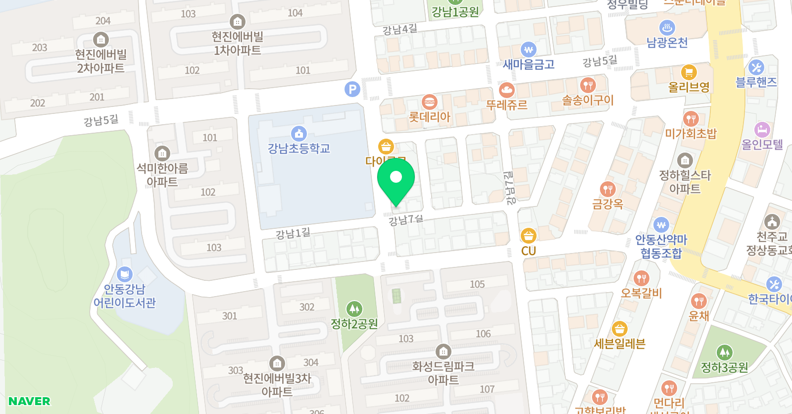 뮤엠 영어 안동강남초점 위치