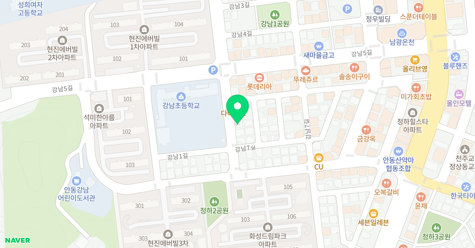 YBM잉글루 정하점 위치