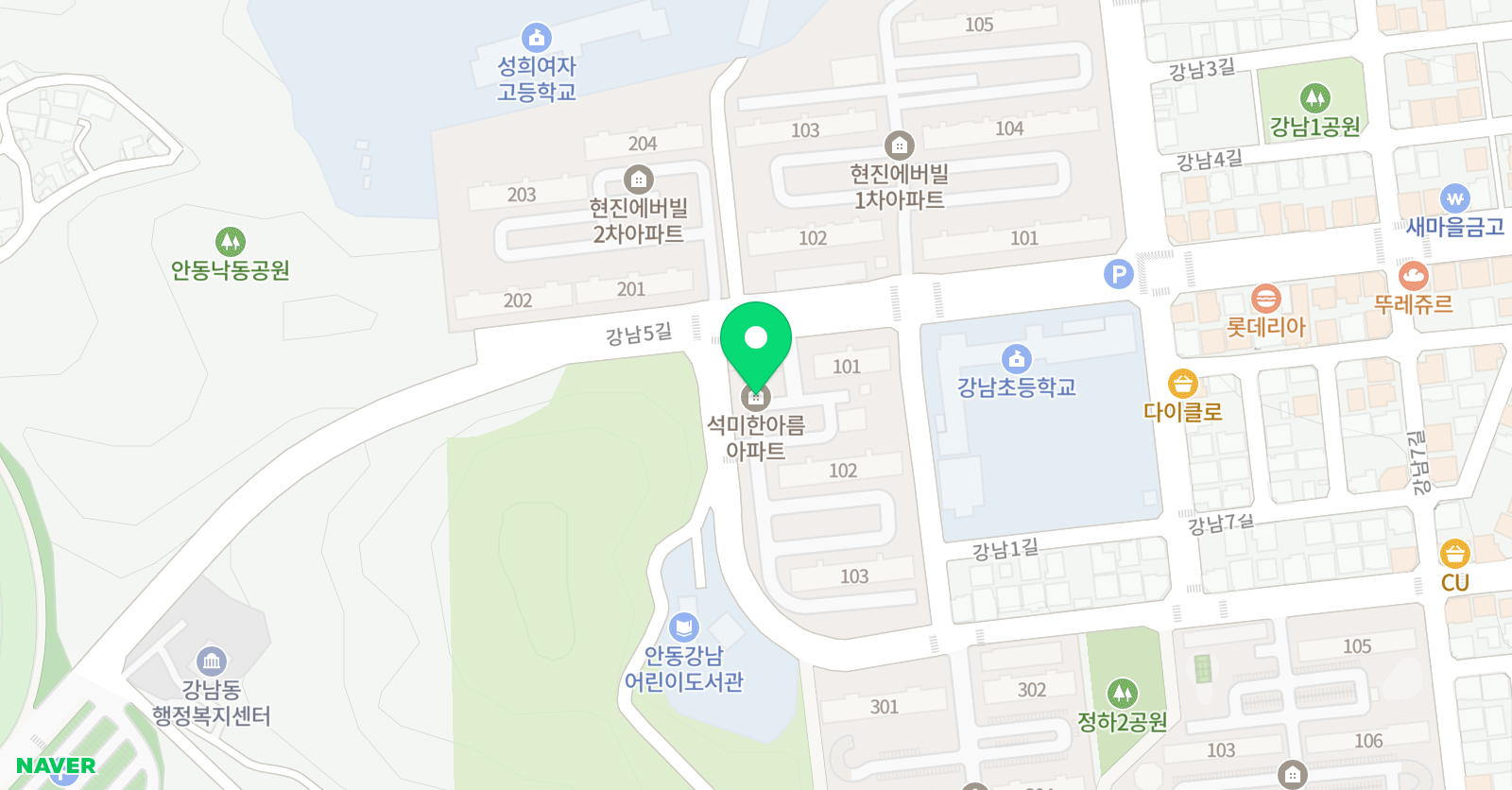 용인대천하무적 태권도 안동점 위치