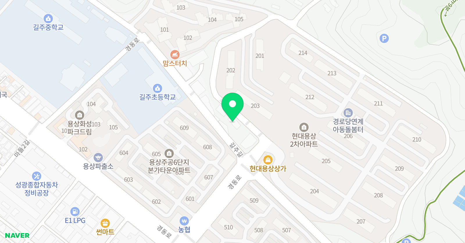 지앤비어 학원 용상캠퍼스 위치