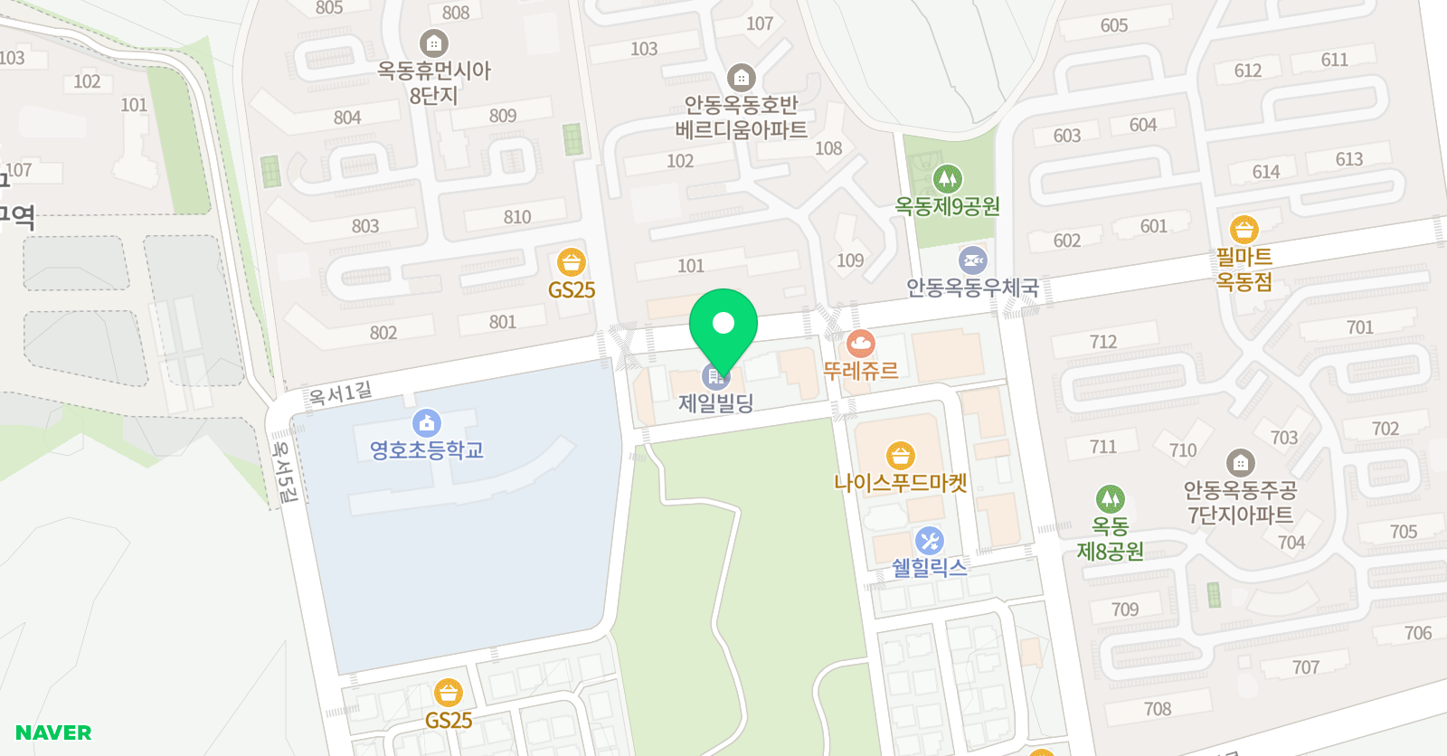 동백 학원 위치