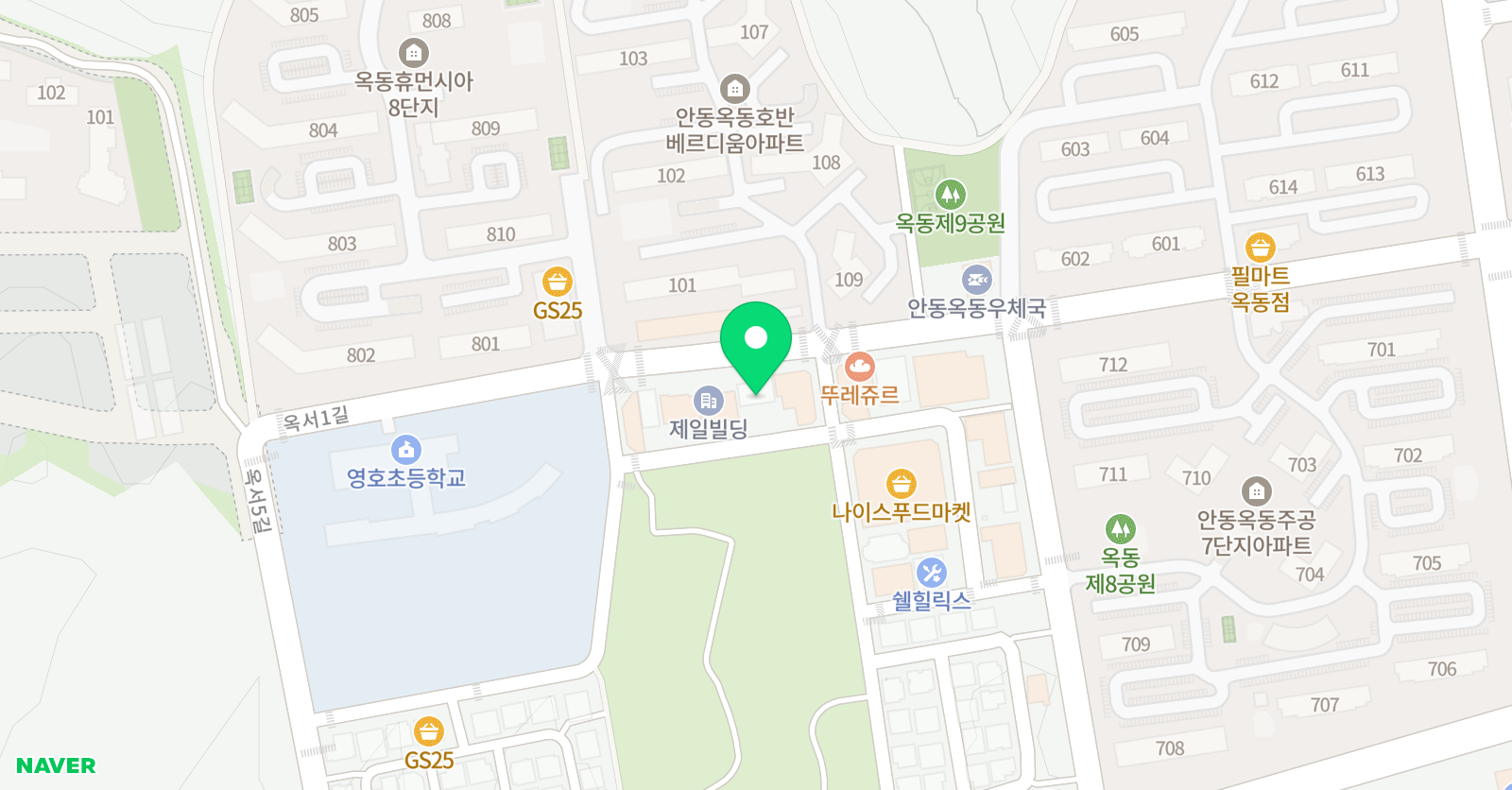 펜덕스 영어학원 옥동캠퍼스 위치