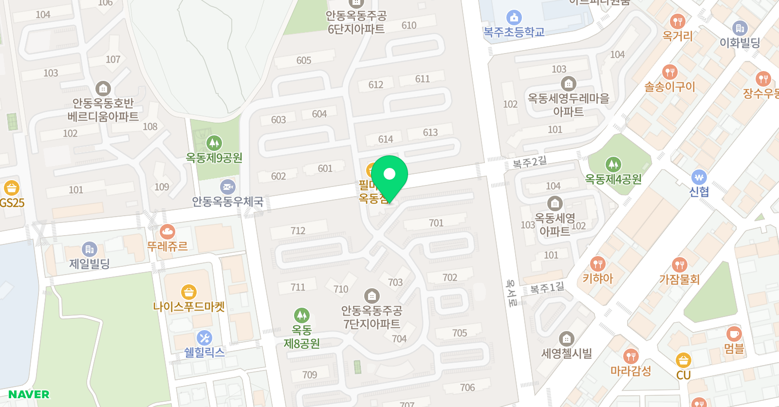 MTA 태권도 안동옥동점 위치