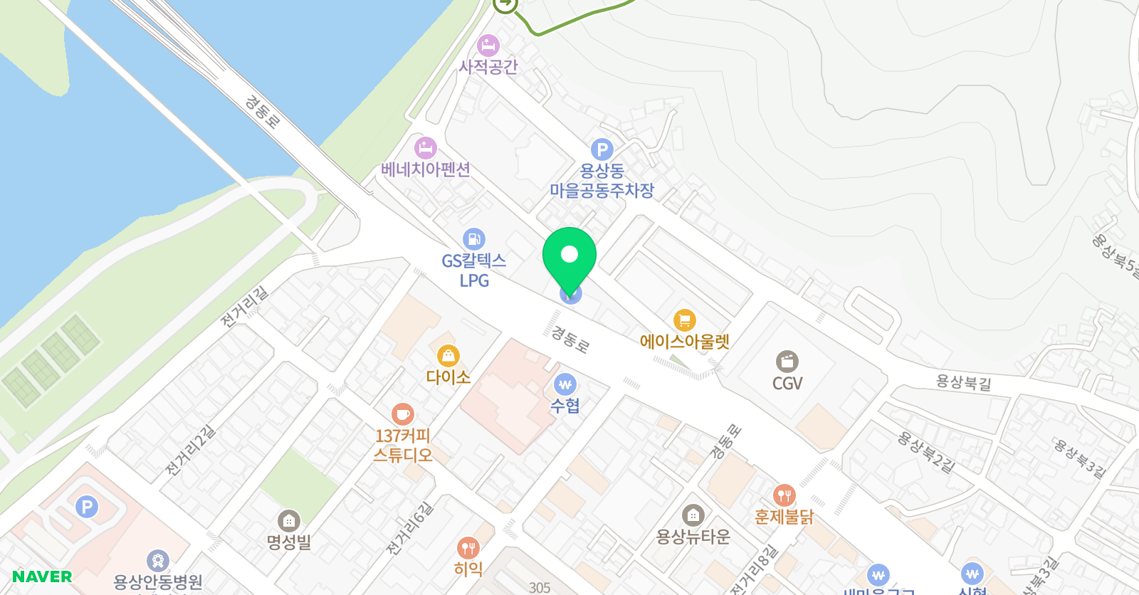 스노우파인 용상점 위치
