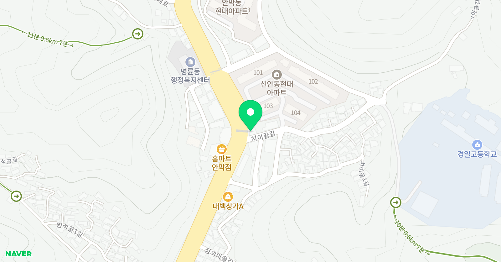 지앤비 영어전문학원 양지캠퍼스 위치