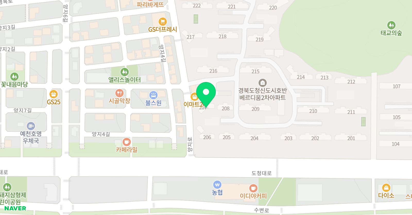 뮤엠 영어 호명초NEST 위치