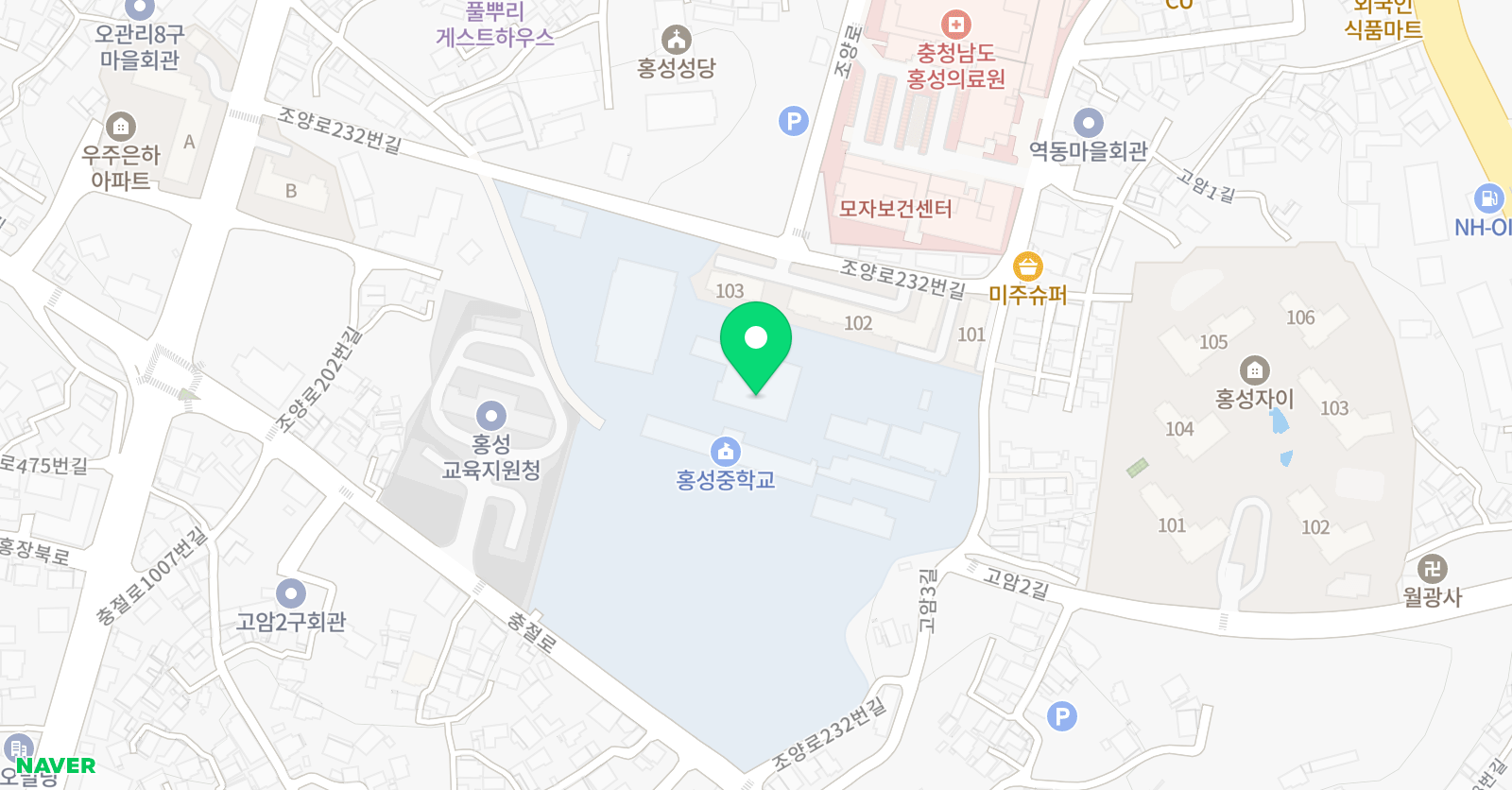 홍성 학생 수영장 위치