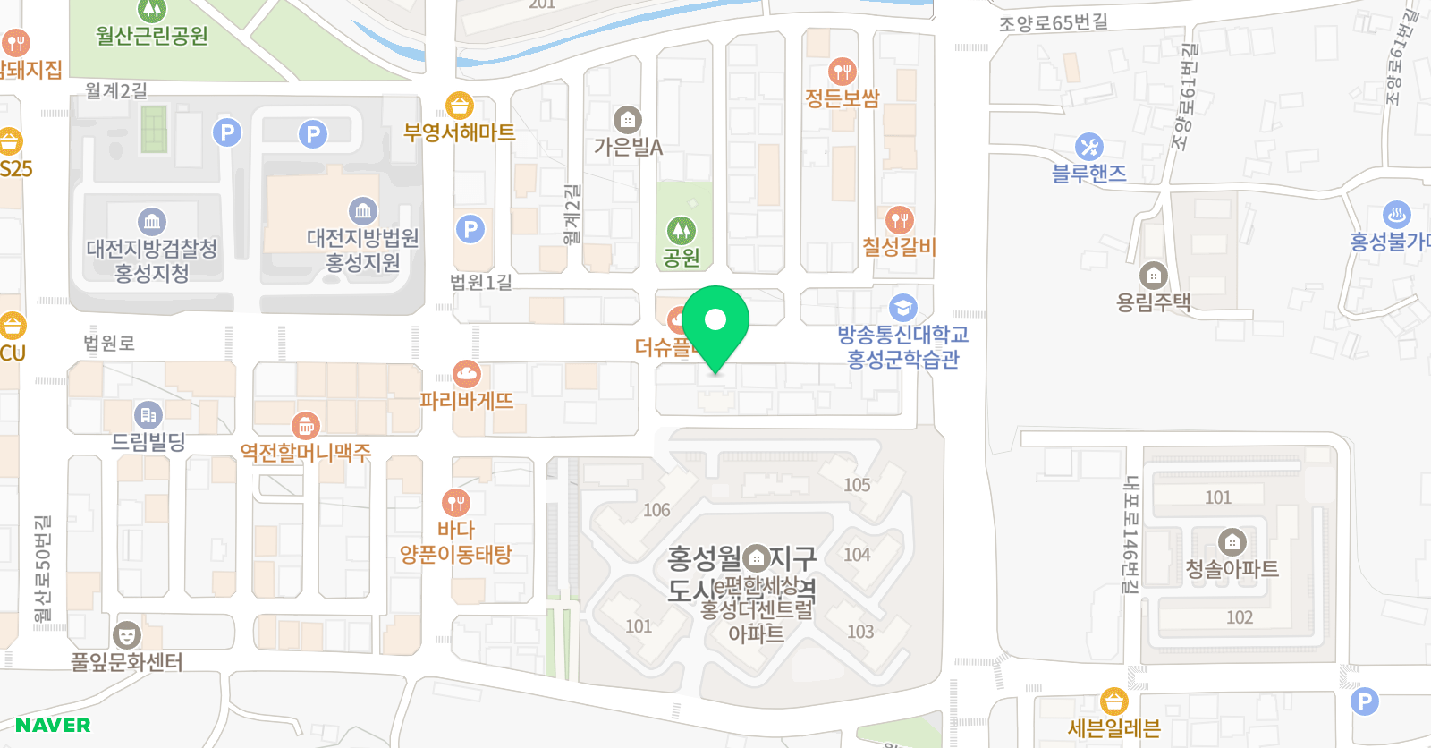 클래즈 실용음악학원 홍성내포점 위치