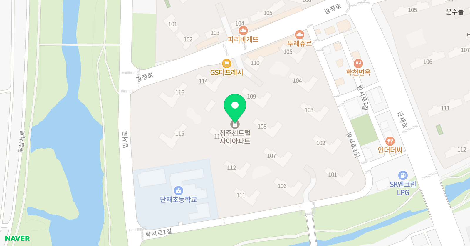 우리말해 청주방 서자이점 위치