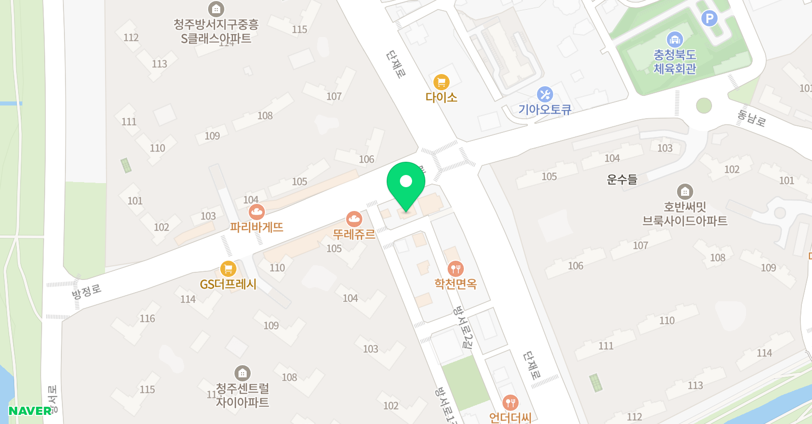 딱풀리는수학 청주상당방서단재점 위치