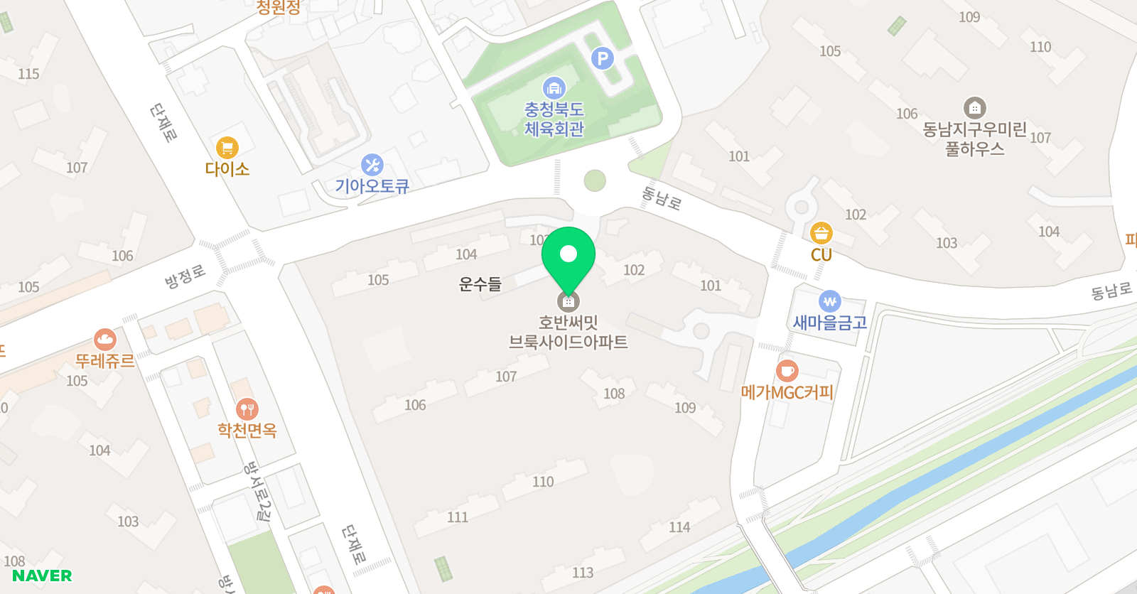 아소비 청주방서호반써밋점 위치
