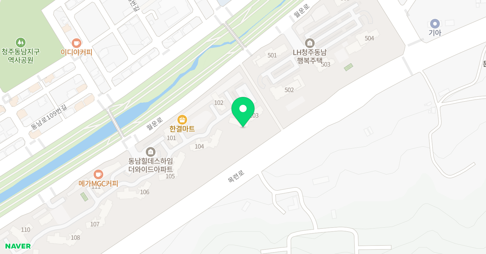 씽크톡 창의수학한글 동남용암힐데스하임점 위치