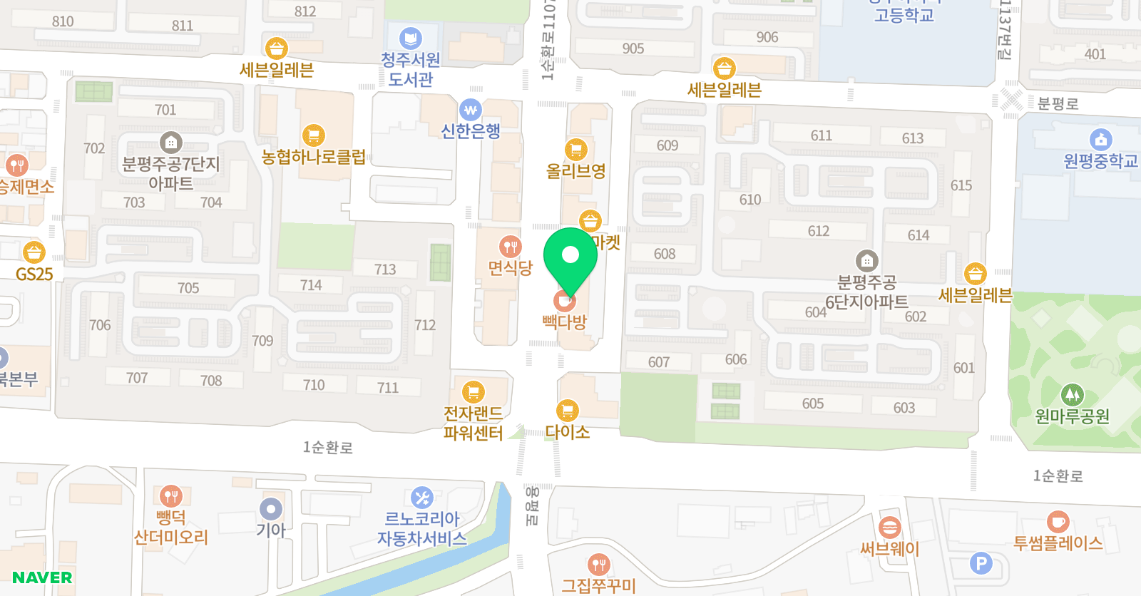 다힘에듀 영어수학전문학원 분평점 위치