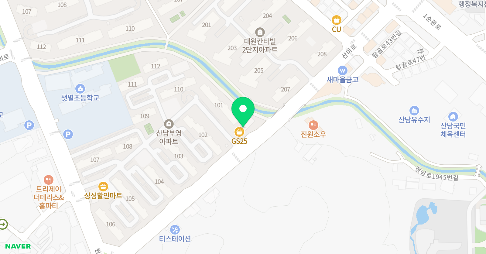 3030 영어학원 산남러닝센터 위치