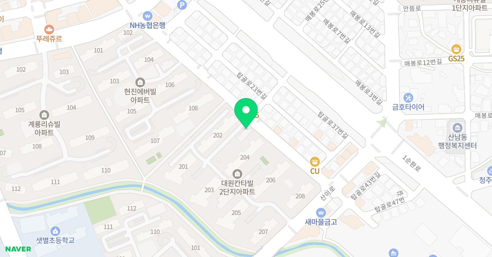 산남해냄 수학교습소 위치