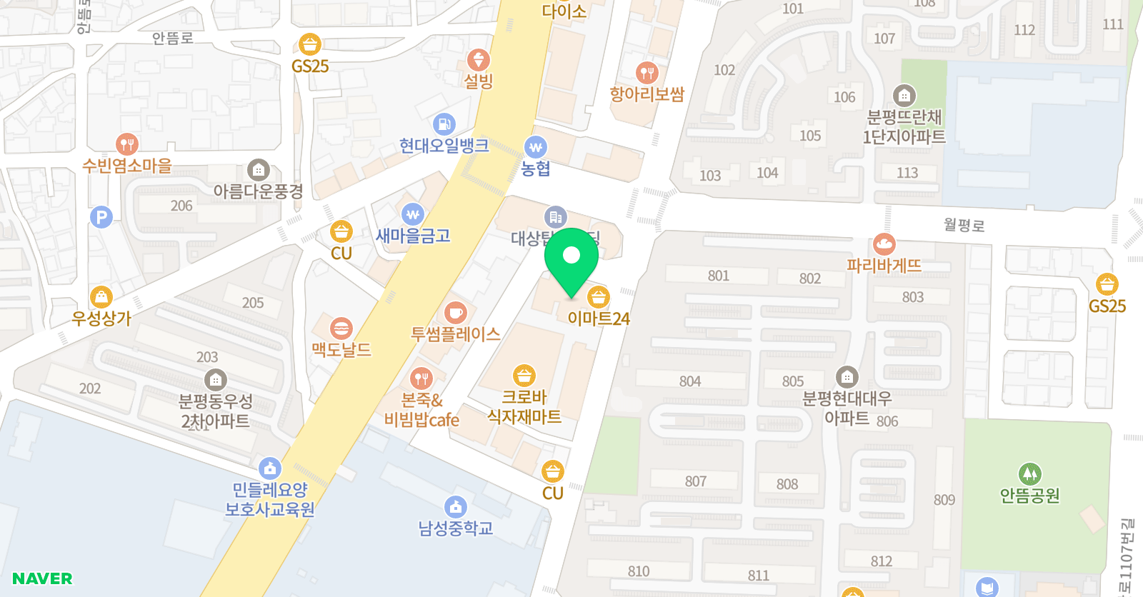 윤선생 영어숲 분평어학원 위치