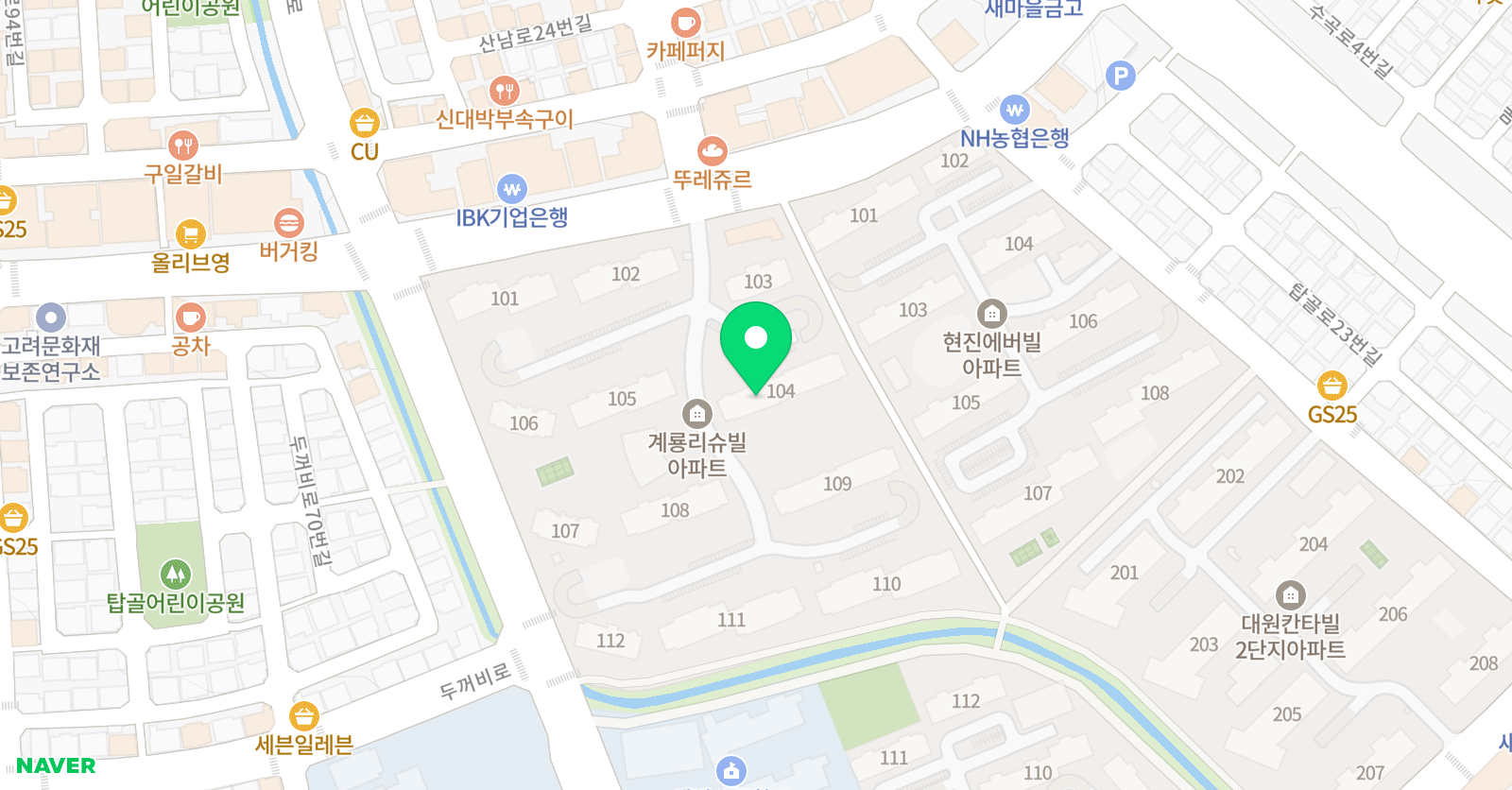 아소비 청주산남대원2단지점 위치