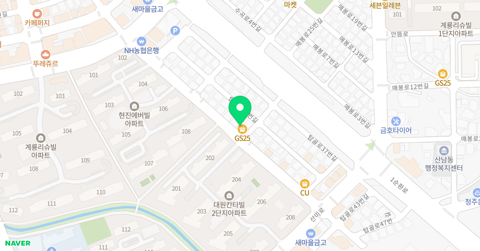 차이랑 중국어 청주산남캠퍼스 위치