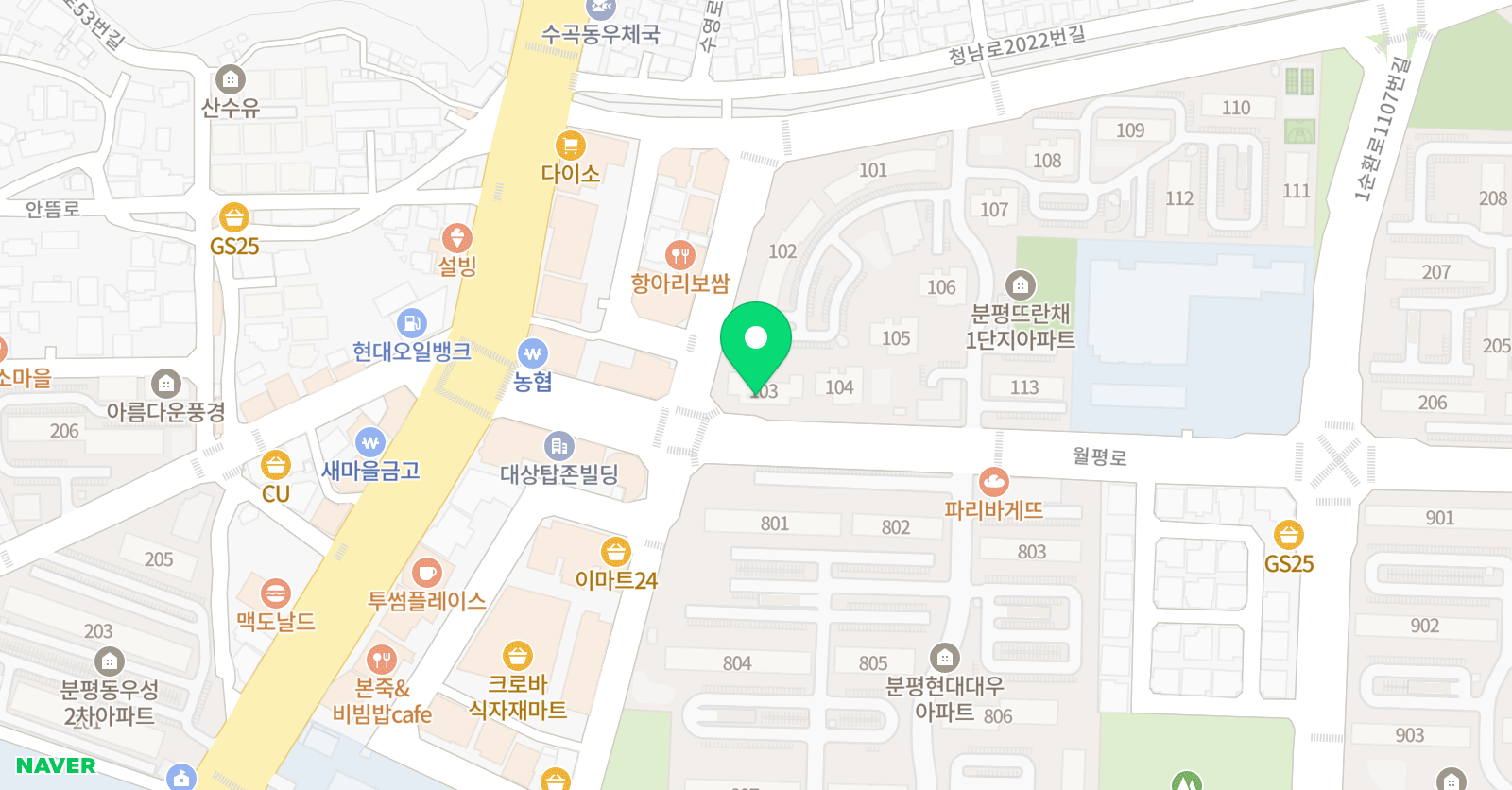 바른 수학영어학원 위치