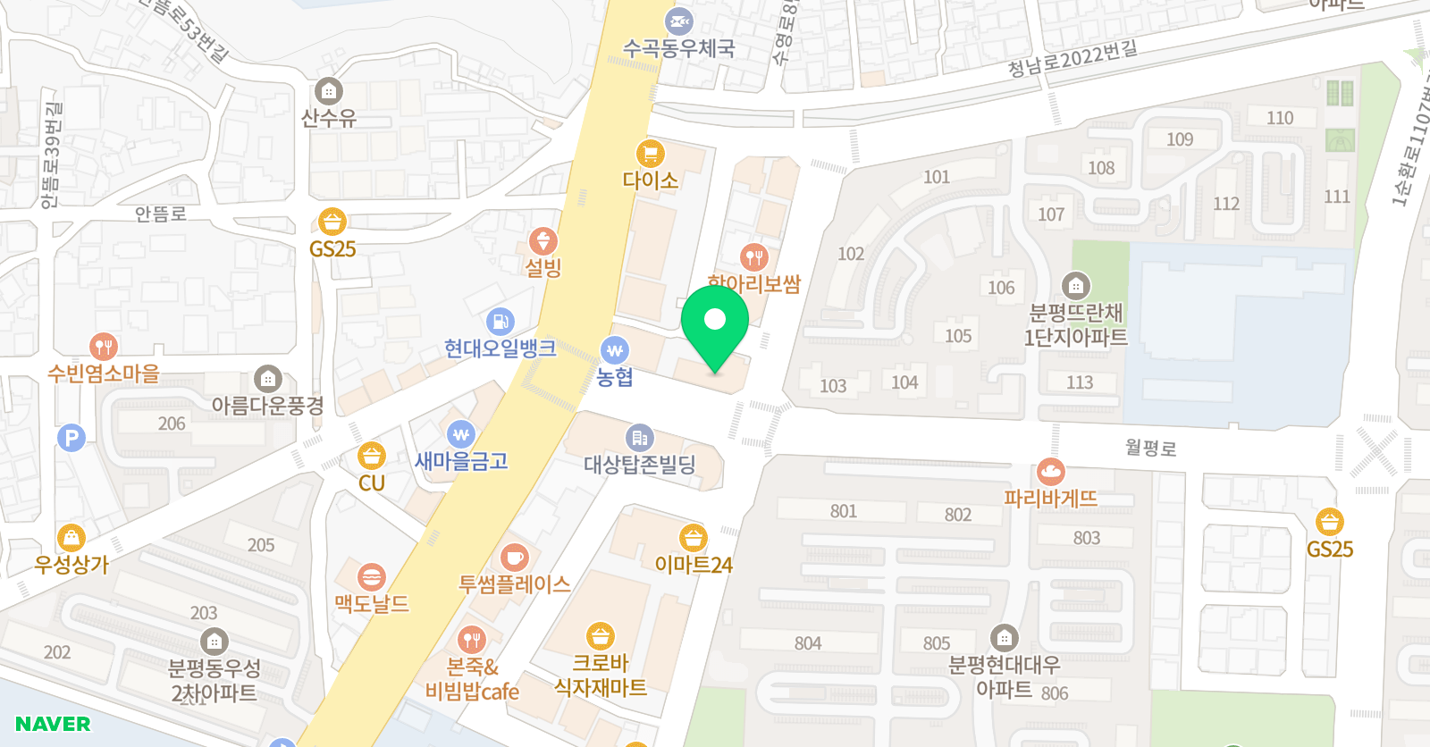 분평 민족사관 수학학원 위치