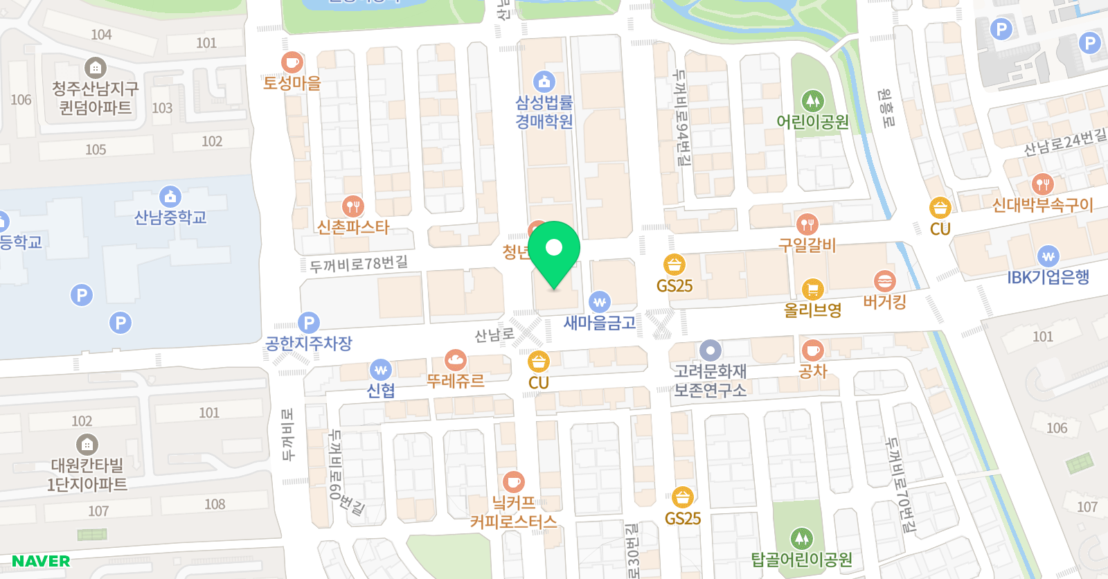 대교솔루니 학원 청주산남학원 위치