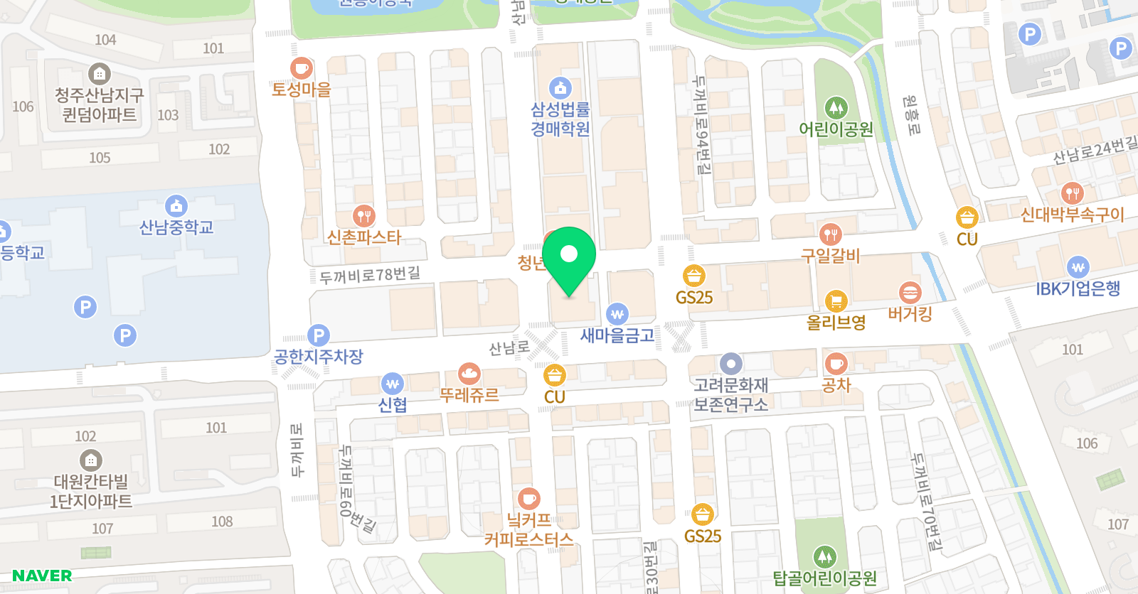 산남이룸 수학학원 위치